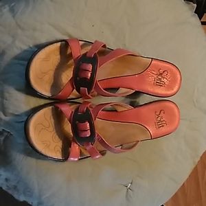Peachy colored sandals
